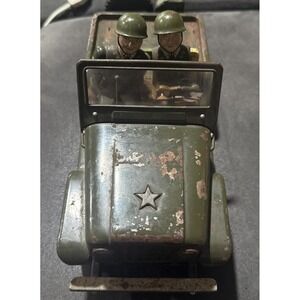 Vintage 1950s Army Command Jeep Tin Litho Made in Japan By TN Nomura